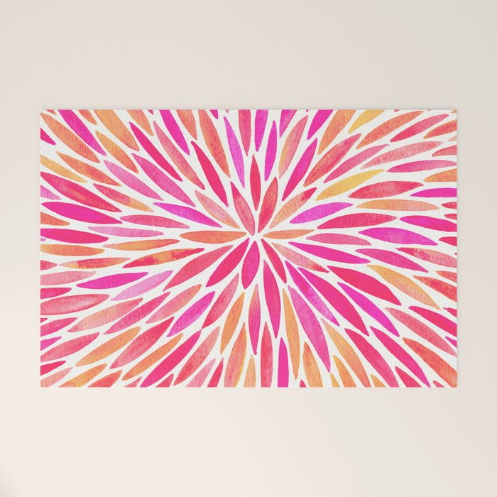 Watercolor Burst - Pink OmbrÃ© Welcome Mat Gallery Image 1