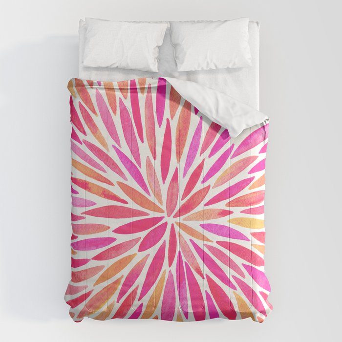 Watercolor Burst â Pink OmbrÃ© Comforter Gallery Image 1