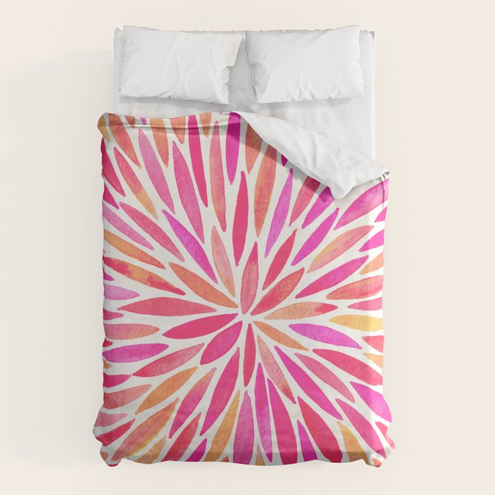 Watercolor Burst - Pink OmbrÃ© Duvet Cover Gallery Image 6