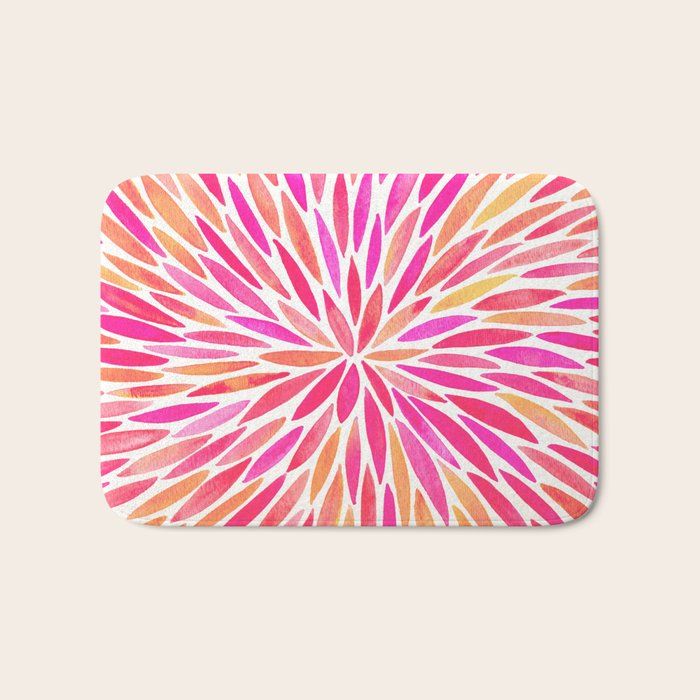 Watercolor Burst - Pink OmbrÃ© Bath Mat Gallery Image 1