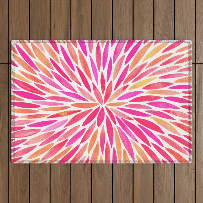 Watercolor Burst - Pink OmbrÃ© Outdoor Rug Gallery Image 1