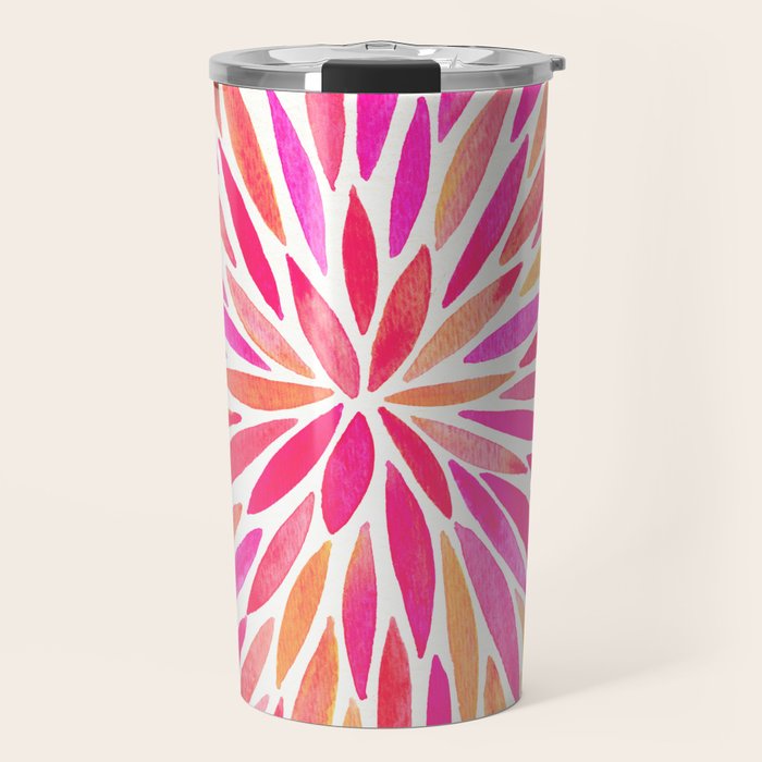 Watercolor Burst - Pink OmbrÃ© Travel Mug Gallery Image 1