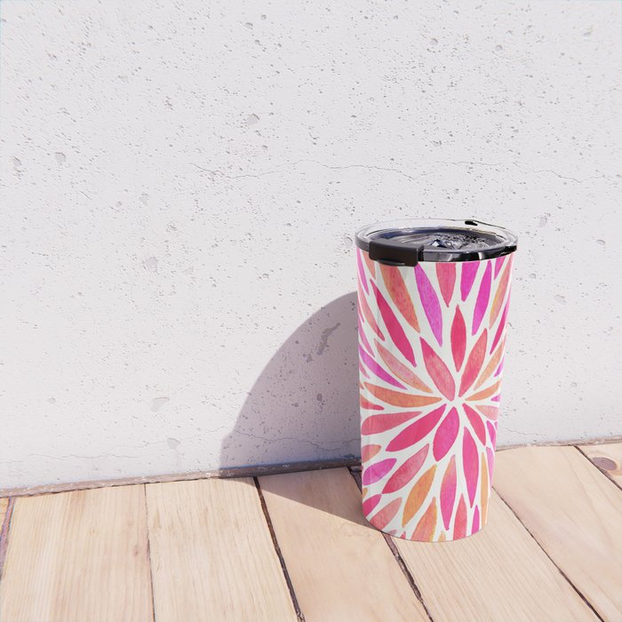 Watercolor Burst - Pink OmbrÃ© Travel Mug Gallery Image 4