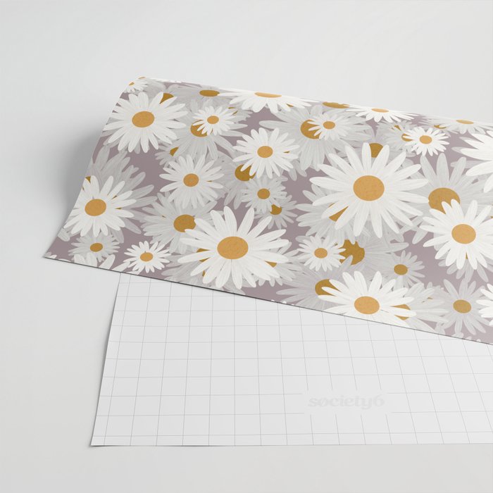 Purple chamomile pattern Wrapping Paper Gallery Image 2