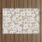 Purple chamomile pattern Outdoor Rug Gallery Image 1