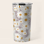 Purple chamomile pattern Travel Mug Gallery Image 1