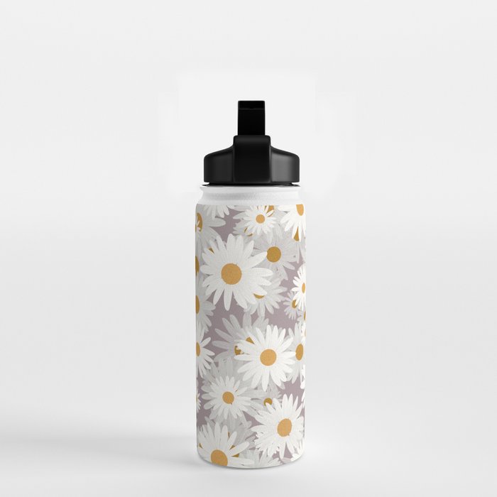 Purple chamomile pattern Water Bottle Gallery Image 2