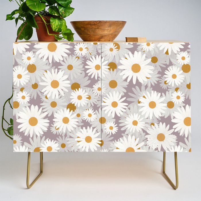 Purple chamomile pattern Credenza Gallery Image 1