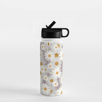 Purple chamomile pattern Water Bottle Gallery Image 1