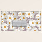 Purple chamomile pattern Desk Mat Gallery Image 1