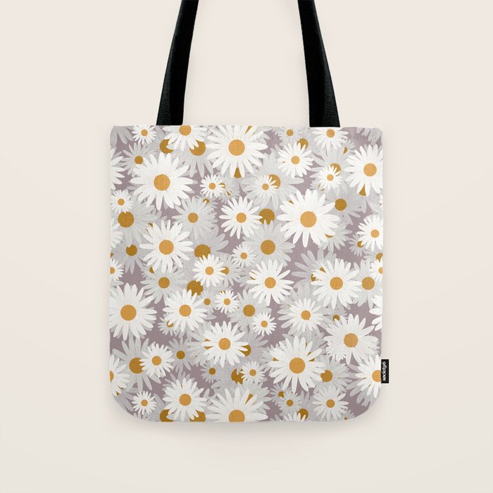 Purple chamomile pattern Tote Bag Gallery Image 1