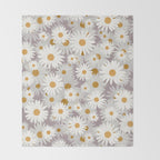 Purple chamomile pattern Throw Blanket Gallery Image 2