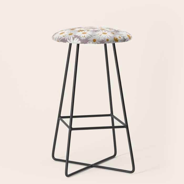 Purple chamomile pattern Stool Gallery Image 1