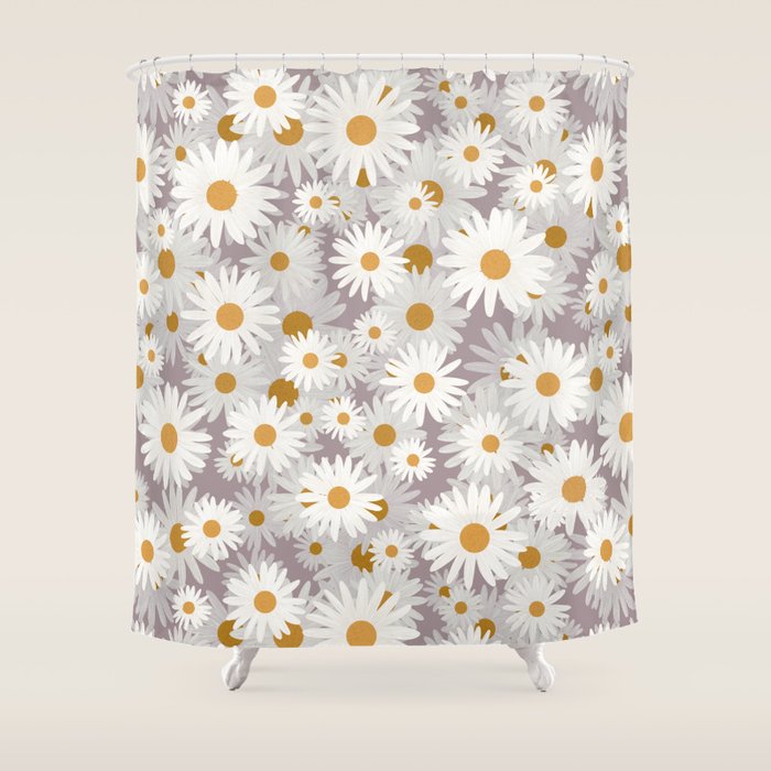 Purple chamomile pattern Shower Curtain Gallery Image 1