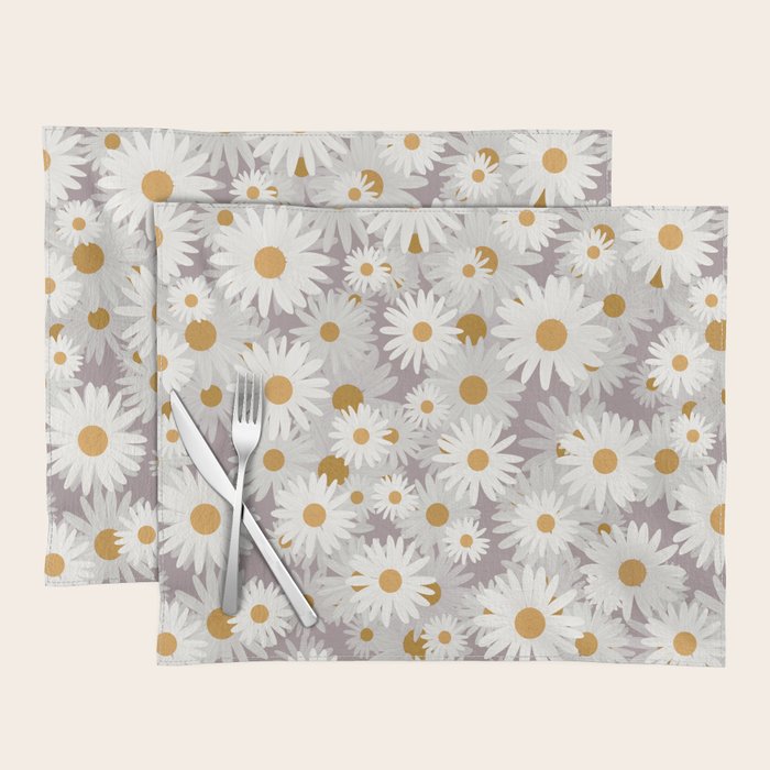 Purple chamomile pattern Placemat Gallery Image 1