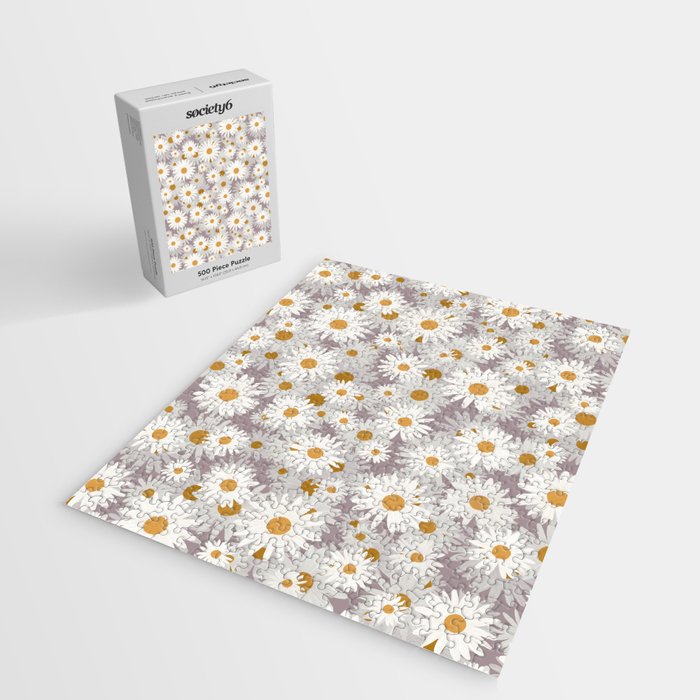 Purple chamomile pattern Jigsaw Puzzle Gallery Image 2
