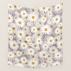 Purple chamomile pattern Wall Tapestry Gallery Image 4