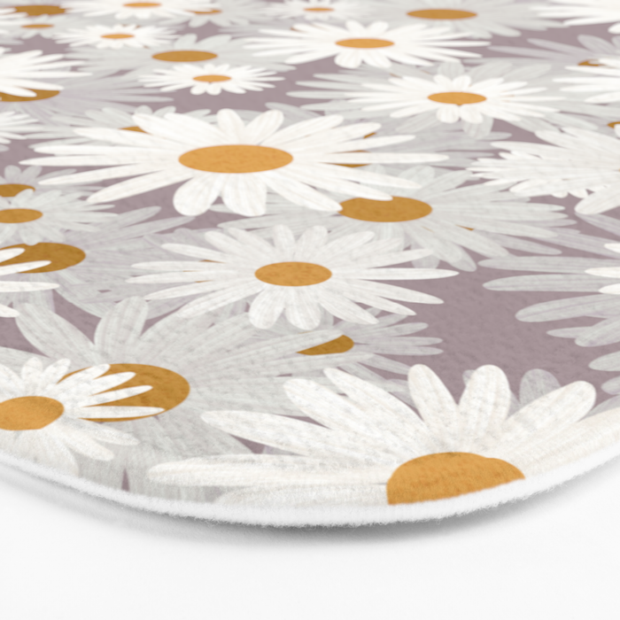 Purple chamomile pattern Bath Mat Gallery Image 3