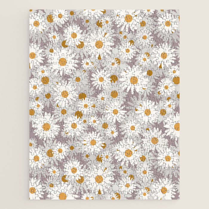 Purple chamomile pattern Jigsaw Puzzle Gallery Image 1