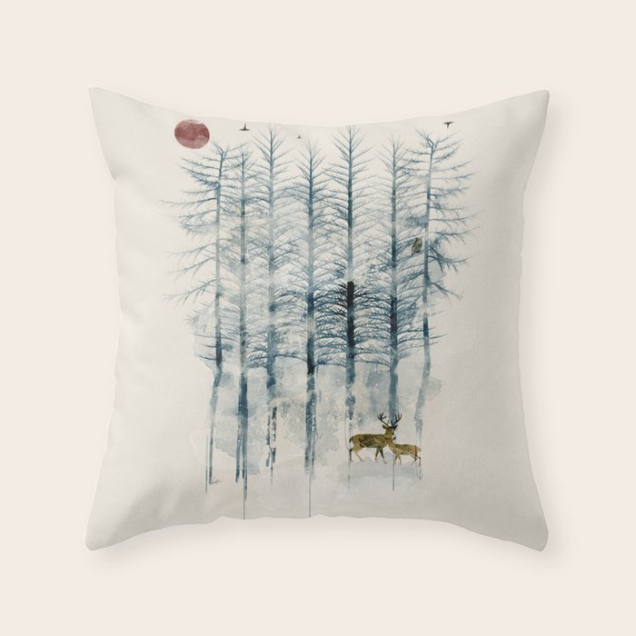 the blue forest Throw Pillow Gallery Image 6
