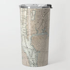 Vintage Map of New York City (1893) Travel Mug Gallery Image 2