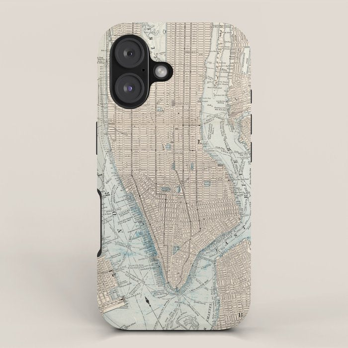 Vintage Map of New York City (1893) iPhone Case Gallery Image 1