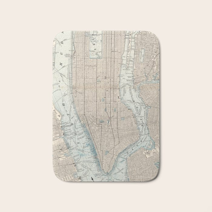 Vintage Map of New York City (1893) Bath Mat Gallery Image 1