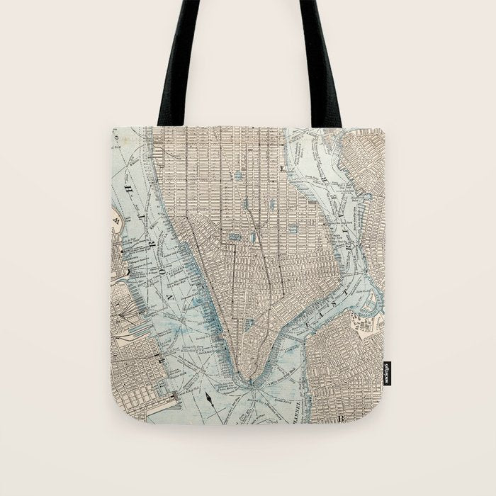 Vintage Map of New York City (1893) Tote Bag Gallery Image 1
