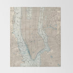 Vintage Map of New York City (1893) Throw Blanket Gallery Image 2