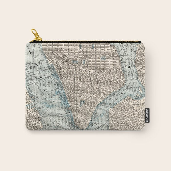 Vintage Map of New York City (1893) Carry All Pouch Gallery Image 1
