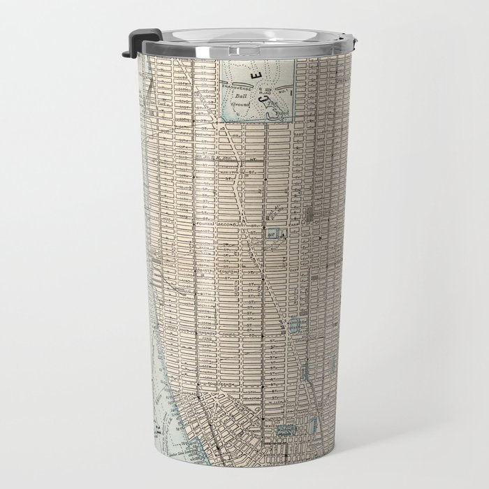 Vintage Map of New York City (1893) Travel Mug Gallery Image 3