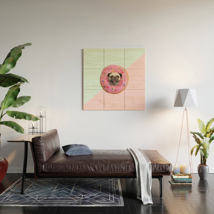 Pug Strawberry Donut Wood Wall Art Gallery Image 2