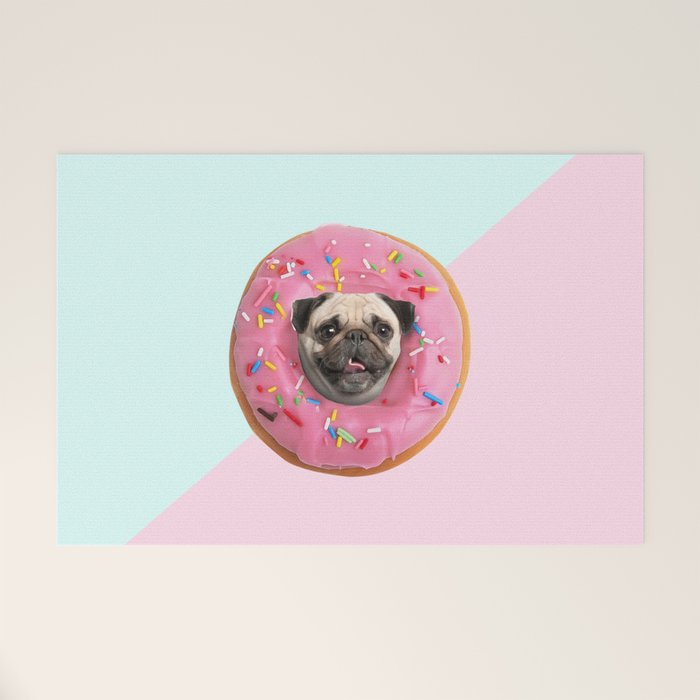 Pug Strawberry Donut Welcome Mat Gallery Image 1