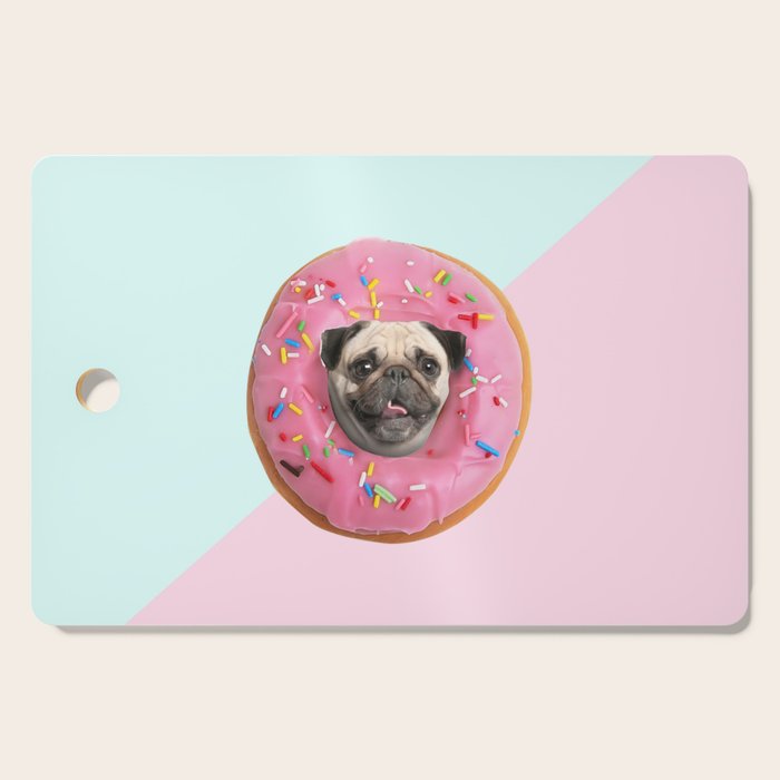 Pug Strawberry Donut Cutting Board Gallery Image 1