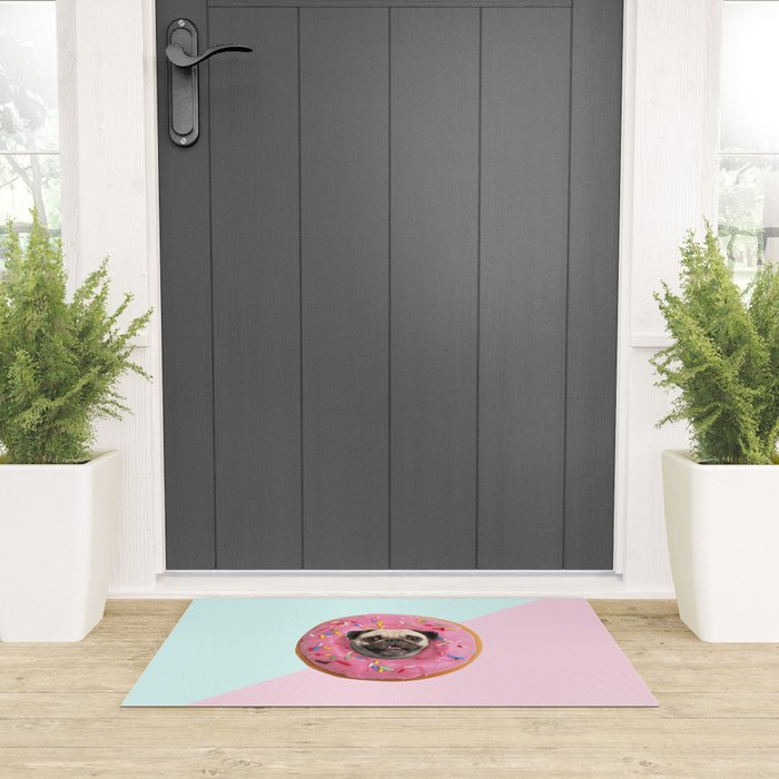 Pug Strawberry Donut Welcome Mat Gallery Image 3