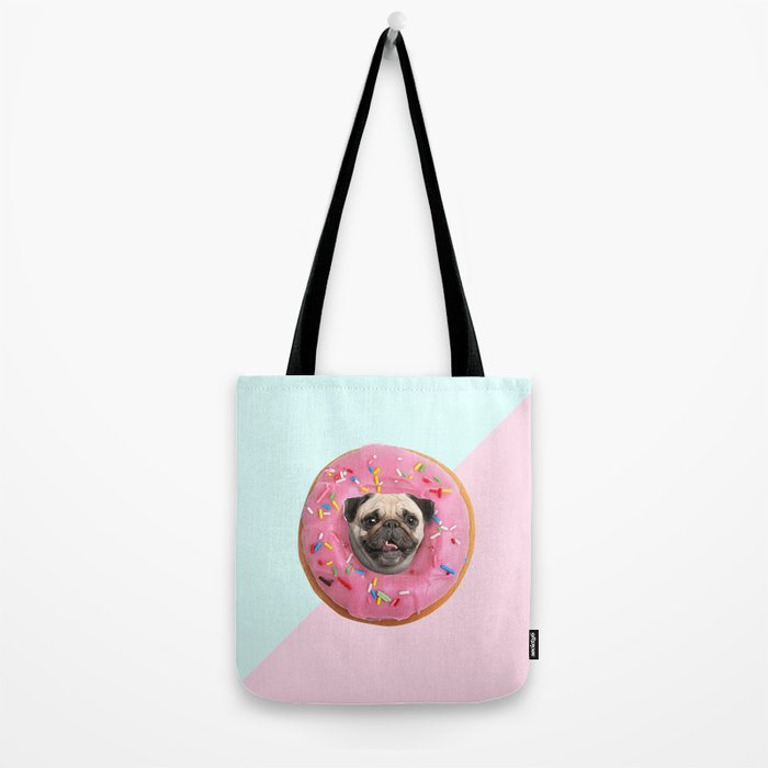 Pug Strawberry Donut Tote Bag Gallery Image 2