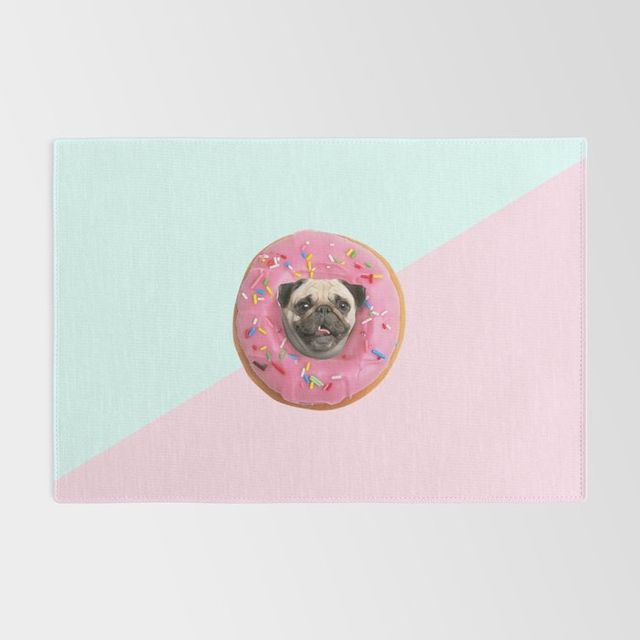 Pug Strawberry Donut Rug Gallery Image 2