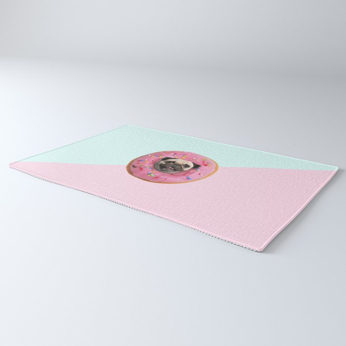 Pug Strawberry Donut Rug Gallery Image 3