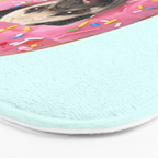 Pug Strawberry Donut Bath Mat Gallery Image 3