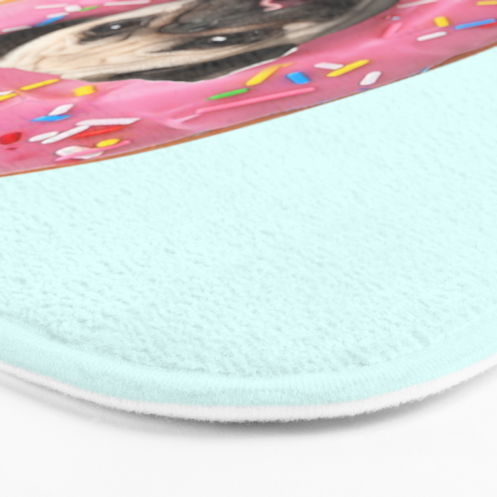 Pug Strawberry Donut Bath Mat Gallery Image 3