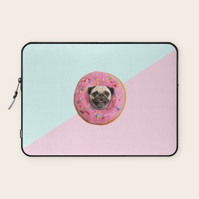 Pug Strawberry Donut Laptop Sleeve Gallery Image 1