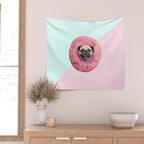 Pug Strawberry Donut Wall Tapestry Gallery Image 2