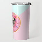 Pug Strawberry Donut Travel Mug Gallery Image 2