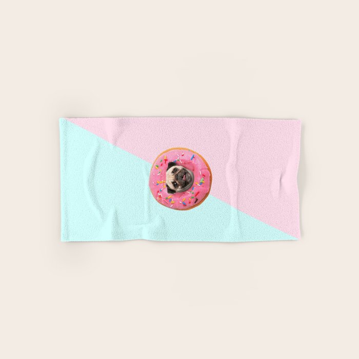 Pug Strawberry Donut Bath Towel Gallery Image 1
