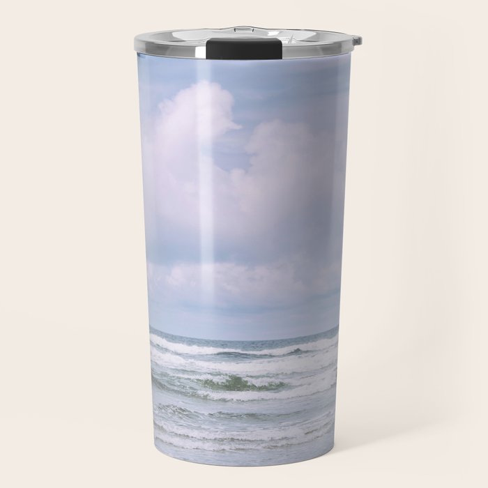 Lilac Sea - Ocean Landscape, Nature Photography Travel Mug Gallery Image 1