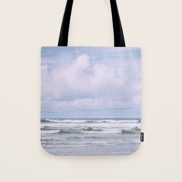 Lilac Sea - Ocean Landscape, Nature Photography Tote Bag Gallery Image 1