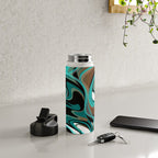Liquify - Brown, Turquoise, Teal, Black, White Water Bottle Gallery Image 4