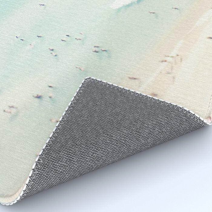Aerial Beach - People - Pastel Ocean - Aerial Mint Green Sea - Crashing Waves - Travel photography Rug Gallery Image 4