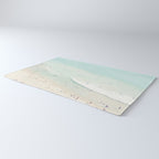 Aerial Beach - People - Pastel Ocean - Aerial Mint Green Sea - Crashing Waves - Travel photography Rug Gallery Image 3