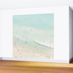 Aerial Beach - People - Pastel Ocean - Aerial Mint Green Sea - Crashing Waves - Travel photography Wall Mural Gallery Image 2